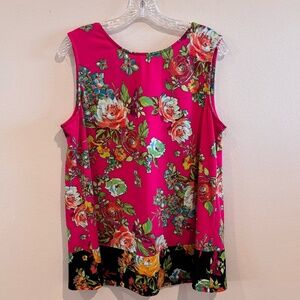 Coco Bianco Women's Sleeveless SZ XL Floral Pink Top EUC